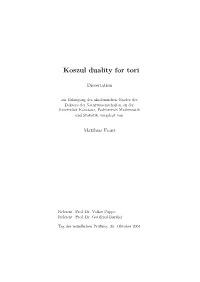 Koszul Duality for Tori