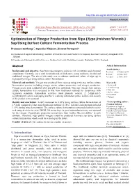 (Nypa Fruticans Wurmb.) Sap Using Surface Culture Fermentation Process