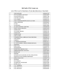 SBI Delhi IFSC Code List List of IFSC Code for State Bank of India Bank Branches in New Delhi