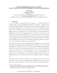 The Cross-Border Insolvency Concordat and Its Application in the Us-Switzerland Case Re Aioc Resources