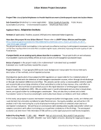 Urban Waters Project Description Applicant Name: Adaptation Institute