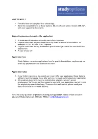 ACG Application Form for International Students Acgedu.Com/Enrol
