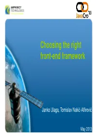 Choosing the Right Front-End Framework
