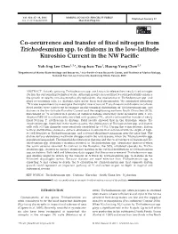 Co-Occurrence and Transfer of Fixed Nitrogen from Trichodesmium Spp
