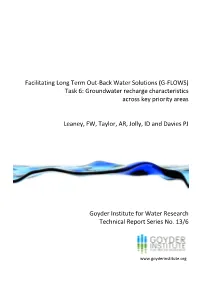 (G-FLOWS) Task 6: Groundwater Recharge
