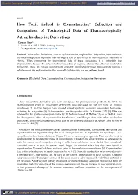 How Toxic Indeed Is Oxymetazoline? Collection and Comparison of Toxicological Data of Pharmacologically Active Imidazoline Derivatives