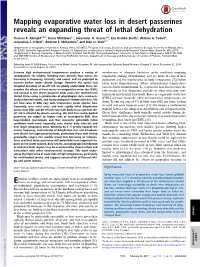 Mapping Evaporative Water Loss in Desert Passerines Reveals an Expanding Threat of Lethal Dehydration