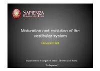 Maturation and Evolution of the Vestibular System
