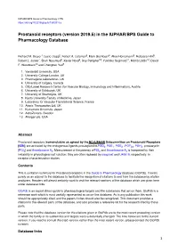 Prostanoid Receptors (Version 2019.5) in the IUPHAR/BPS Guide to Pharmacology Database