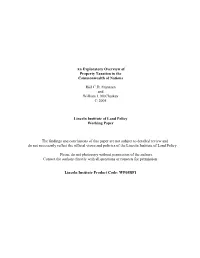 An Exploratory Overview of Property Taxation in the Commonwealth of Nations Riël C.D. Franzsen and William J. Mccluskey