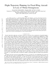 Flight Trajectory Planning for Fixed-Wing Aircraft in Loss of Thrust Emergencies