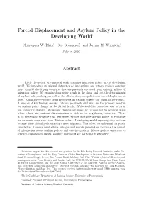 Forced Displacement and Asylum Policy in the Developing World∗