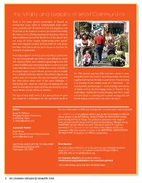 The Vitality and Livability of Small Communities