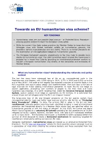 Towards an EU Humanitarian Visa Scheme?