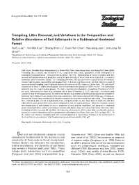 Trampling, Litter Removal, and Variations in the Composition And