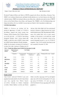 Weekly Field Epidemiology Report