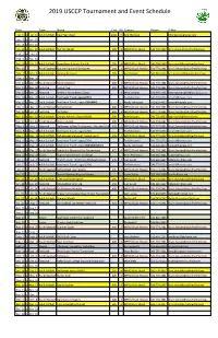 2019 USCCP Tournament and Event Schedule