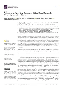 Advances in Applying Computer-Aided Drug Design for Neurodegenerative Diseases