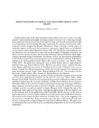 [Draft] Ruth Barcan Marcus and Quantified Modal Logic [Draft]