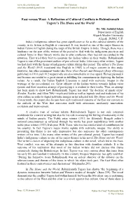 East Versus West: a Reflection of Cultural Conflicts in Rabindranath Tagore's the Home and the World