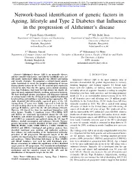 Network-Based Identification of Genetic Factors in Ageing, Lifestyle
