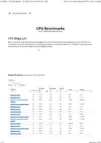 Passmark - CPU Benchmarks - CPU Mega Page - Detailed List of Be