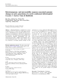 Retrotransposon- and Microsatellite Sequence-Associated Genomic Changes in Early Generations of a Newly Synthesized Allotetraploid Cucumis 3 Hytivus Chen & Kirkbride