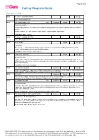 Sydney Program Guide