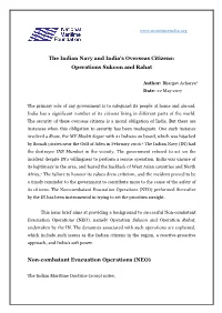 The Indian Navy and India's Overseas Citizens: Operations Sukoon And