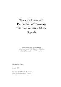 Towards Automatic Extraction of Harmony Information from Music Signals