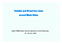 Variable and Broad Iron Lines Around Black Holes