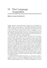 19 First Language Acquisition