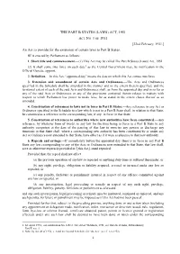 An Act to Provide for the Extension of Certain Laws to Part B States. BE It Enacted by Parliament As Follows:— 1