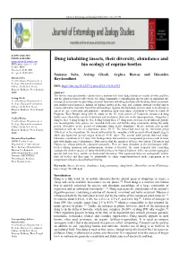 Dung Inhabiting Insects, Their Diversity, Abundance and Bio