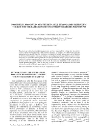 Proinsulin, Proamylin and the Beta Cell Endoplasmic Reticulum: the Key for the Pathogenesis of Different Diabetes Phenotypes