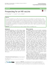 Prospecting for an HIV Vaccine D