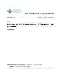 Software Developers As Fiduciaries in Public Blockchains