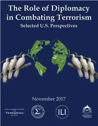 The Role of Diplomacy in Combating Terrorism: Selected U.S