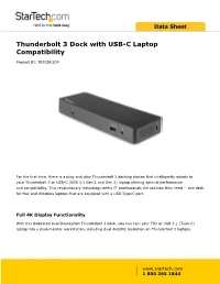 Thunderbolt 3 Dock with USB-C Laptop Compatibility