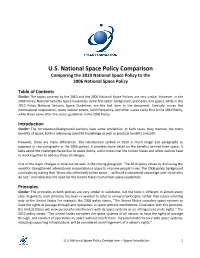 U.S. National Space Policy Comparison Comparing the 2010 National Space Policy to the 2006 National Space Policy