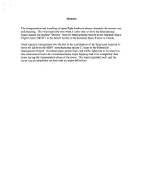 Abstract the Transportation and Handling of Space Flight Hardware