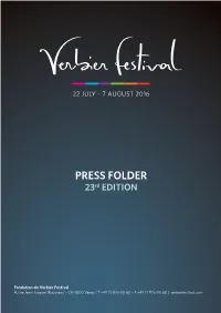 PRESS FOLDER 23Rd EDITION