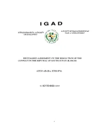 Revitalised Agreement on the Resolution of the Conflict in the Republic of South Sudan (R-Arcss)