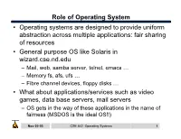 Role of Operating System
