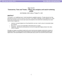 321-2011: Taxonomies, Tone, and Tweets: Where Text Analytics And