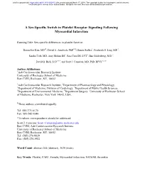 A Sex-Specific Switch in Platelet Receptor Signaling Following Myocardial Infarction