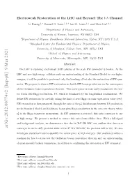 Arxiv:2012.00774V2 [Hep-Ph] 9 Mar 2021 Converges to One to 40% Precision While at the 27 Tev HE-LHC the Precision Will Be 6%