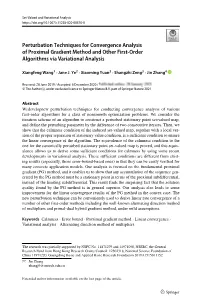 Perturbation Techniques for Convergence Analysis of Proximal Gradient Method and Other First-Order Algorithms Via Variational Analysis