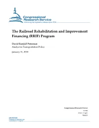 The Railroad Rehabilitation and Improvement Financing (RRIF) Program