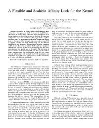 A Flexible and Scalable Affinity Lock for the Kernel